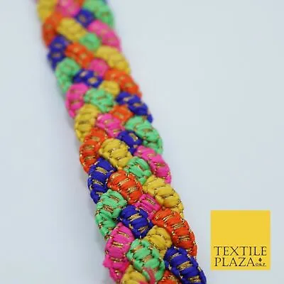 £3.50 • Buy Multicolour Rainbow Rope Plait Trimming Border Ribbon Indian Ethnic Edging X296