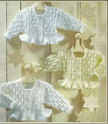 Baby Boys Girls Frilled Cardigan Knitting Pattern DK 16-28  119 • £2.09