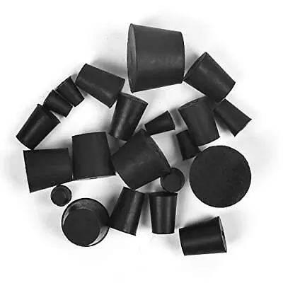 21 Pack Solid Rubber Stopper Black Lab Plug 000# - 8# Sizes Assortment 11 Ass... • $15.71