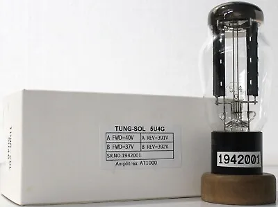 5U4G CV575 U52 Tung-Sol Black Base Made In U.S.A Amplitrex Tested #1942001 • $250