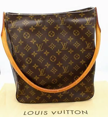 Vintage Louis Vuitton Brown Monogram Looping Handbag With Dust Cover #H76133-1 • $155