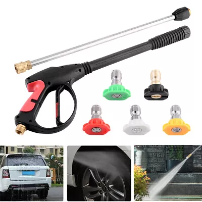 £21.99 • Buy 4000PSI High Pressure Car Jet Lance Washer Spray Gun With 5 Cleaner Nozzles Kit