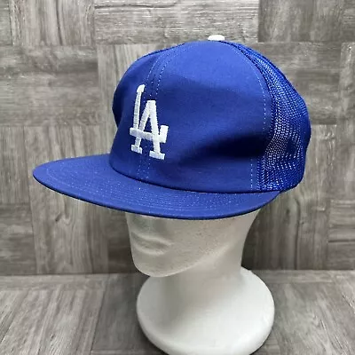 Vintage LA DODGERS MLB Trucker Snapback Hat Cap Blue Twins Enterprise Pre-Owned • $44.99