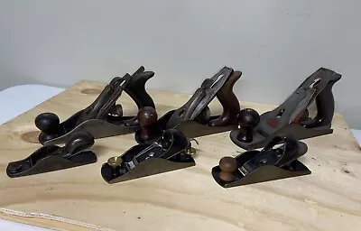 Lot Of 5 Vintage Stanley Bailey  No. 3 Sweetheart Craftsman Hand Wood Planers • $449.99
