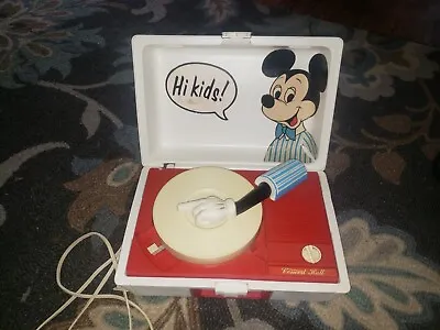 Vintage Mickey Mouse Concert Hall Portable Record Player  • $40