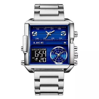 Military Square Calendar Watches Men Watch Men Digital Wristwatch • $24.90