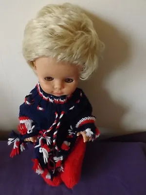 Vintage Baby Doll Blond Hair Brand Mark Ww 42 On Neck Height 15”  Knitted Outfit • $18.68