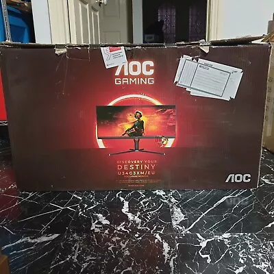 AOC U34G3XM/EU 34  VA 3440x1440 144 Hz Freesync Gaming Monitor READ** • $164.95