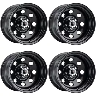 (Set Of 4) Vision 85 Soft 8 15x10 5x5  -39mm Gloss Black Wheels Rims 15  Inch • $341.96