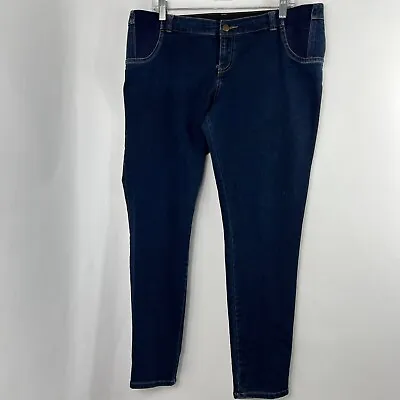 Liz Lange Jeans Maternity Large 12 / 14 Skinny Blue Med Wash Denim Stretch • $6.99