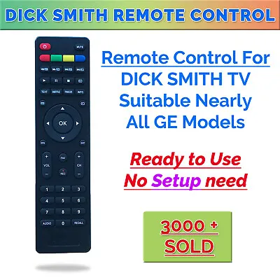 New Dick Smith Led Lcd Tv Remote Control Dse Multiple Model Ge Numbers • $9.88