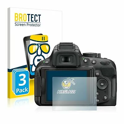 Nikon D5200 3 X BROTECT® AirGlass® Premium Glass Screen Protector Anti-Scratch • $71.24