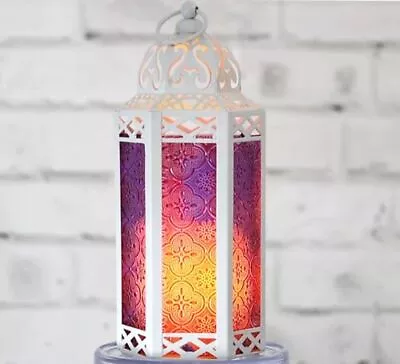 White Moroccan Lamp Lantern Decorative Candle Holder For Ramadan Decorations... • $20.76