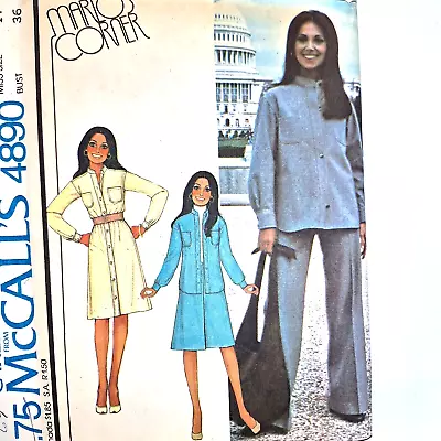 1976 McCALL'S #4890-LADIES RETRO DRESS - JACKET - SKIRT & PANTS PATTERN 14 UC FF • $9.44