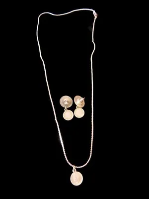 Vintage Sterling Silver Mini Half Dollar Necklace And Earrings Set READ • $15