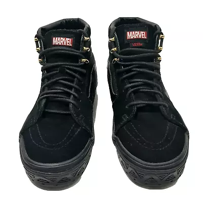 Vans X Marvel Sk8-Hi High Top Shoes Black Panther M 6.5  W 8 Limited Edition • $85