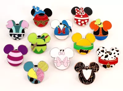 12 Walt Disney World Character Icon Trading Pins In Mickey Head Icon Shape • $21.99