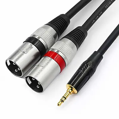 Senor Cable 3.5mm To Dual XLR Stereo Cable 1/8 Inch Mini Jack To 2 XLR Male Y - • $13.03