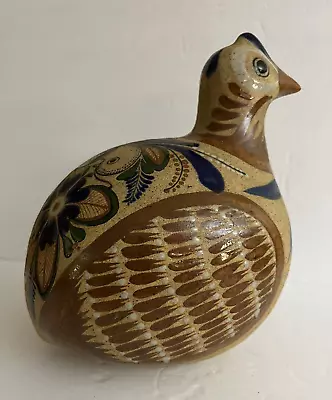 Vintage Large Tonala Mexican Hand Painted Folk Art Quail Bird Pottery • $29