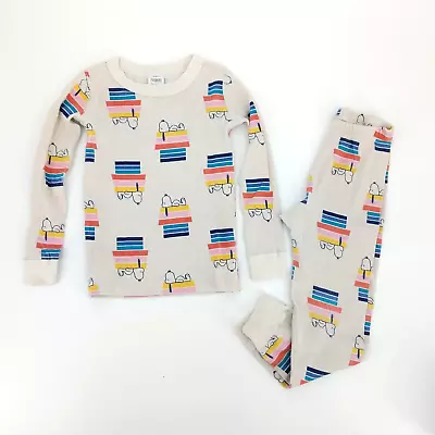 Hanna Anderson Peanuts Snoopy Pajama Long Sleeve Set PJ Organic Cotton Size 5 • $19.80
