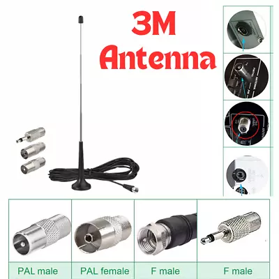 FM Radio Antenna Indoor Telescopic HIFI System Radio Ariel Magnetic Base Tuner • £8.99