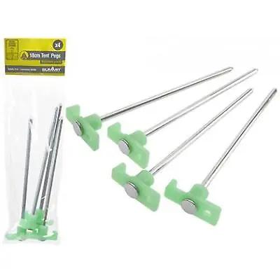4 X Luminous Tent Stake Pegs Glow In The Dark Outdoor Galvanised Camping Nails • £4.99