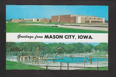 Mason City Iowa IA 1970 2 Pix PC High School Buildings & Municipal Swimming Pool • $6.98