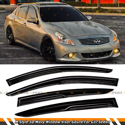 Jdm Mugen Style 3d Wavy Window Visor Rain Guard For 07-15 Infiniti G35 G37 Sedan • $36.99