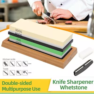 Knife Sharpening Stone Set Professional Whetstone 4 Side Grit 400/1000 3000/8000 • $18.05