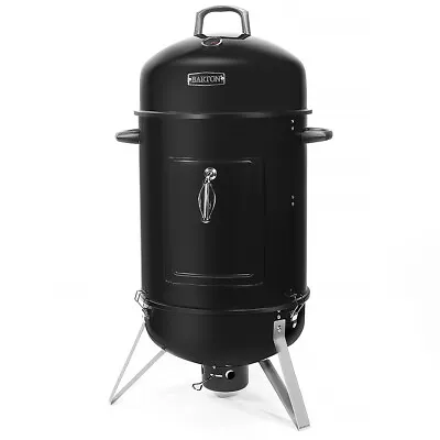 Barton 18  Inch Portable Round Charcoal Smoker Vertical BBQ Grill Built-in • $149.95