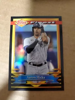 2021 Topps Finest Flashbacks Aaron Hicks #187 Black Refractor /25 Yankees !! • $9.99