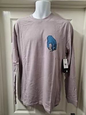 Volcom STONE GRAB T-SHIRT Hands Loose Fit Long Sleeve T-Shirt In Nirvana OOS • £29.99