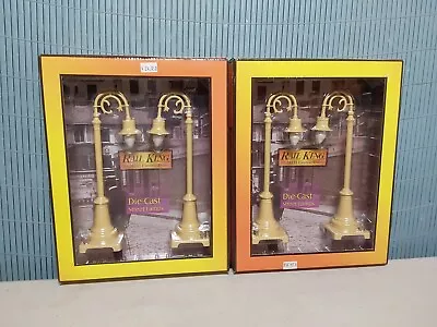 RAIL KING  30-1067 No.59 DIE CAST CREAM COLOR  STREET LAMP SET NEW OLD STOCK • $6.50