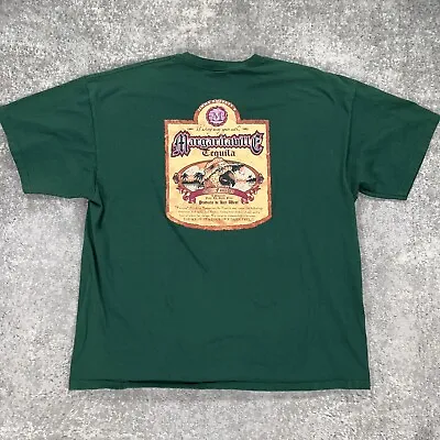 VTG Jimmy Buffett Margaritaville Shirt Mens XXL Green Tequila Parrot New Orleans • $19.98