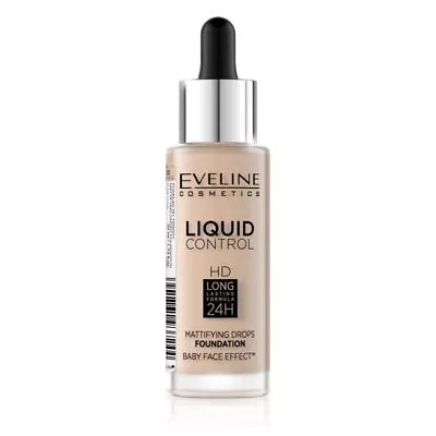 EVELINE Liquid Control HD - Face Foundation 010 Light Beige 32ml • £11.49