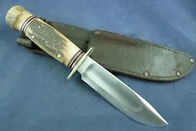 Vintage Marbles Gladstone Stag Pommel Knife With Sheath • $586.29