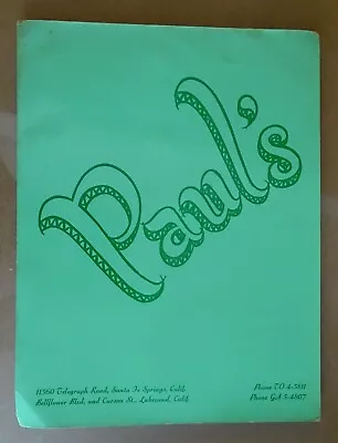 Paul's Restaurant Menu (Santa Fe Springs & Lakewood California) Circa 1950's • $30