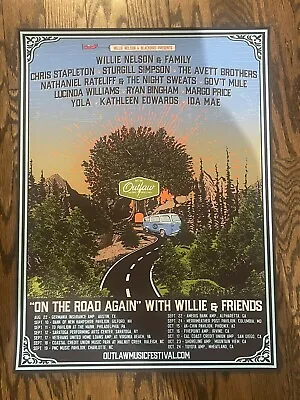 $75 • Buy WILLIE NELSON & Friends 2021 OUTLAW MUSIC FESTIVAL TOUR Concert POSTER