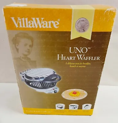 VillaWare Uno Heart Shape Round Waffler Model #2003 Waffle Maker • $311.99