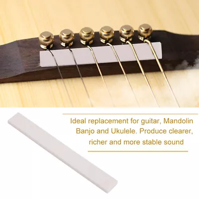 6x Bone Guitar Bridge Saddle Blank For Acoustic Classical Guitar Mandolin • $8.82