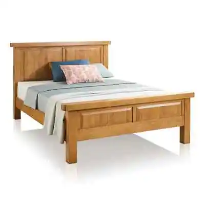 Oak FurnitureLand Hercules King-Size Bed Rustic Solid Oak  RRP £749.99 • £524