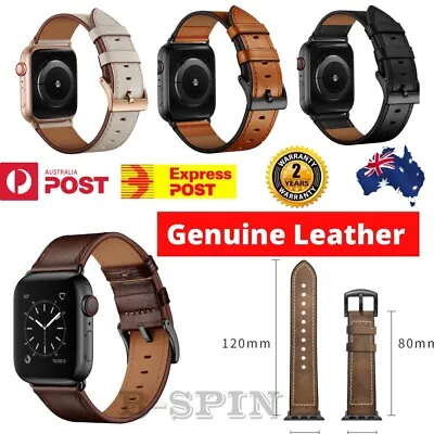 $15.99 • Buy Genuine Leather Strap Watch Band For Apple IWatch Series 8 7 6 5 4 3 SE 38-45MM