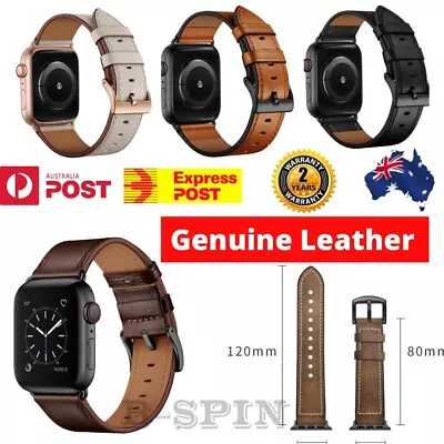 Genuine Leather Strap Watch Band For Apple Watch Series 9 8 7 6 5 4 SE 38-45MM • $15.99