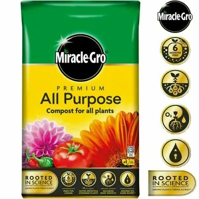 Miracle-Gro All Purpose Enriched Compost Soil Potted Garden Flowers Plants 40L • £10.99