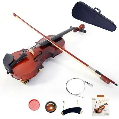 Hot Sale Student Maplewood 3/4 Acoustic Violin W/ Fiddle + Case + Bow + Rosin • $44.99