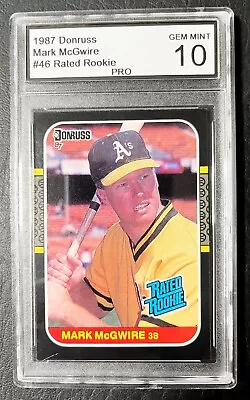 1987 Donruss Rated Rookie #46 Mark McGwire  Graded PRO Gem Mint 10  Oakland A's • $22.50