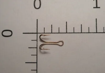 36 Vintage Mustad #14  Frog Double Loose Hooks Ringed Nickelplated Norway 7826  • $10.99