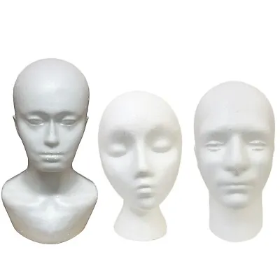 £7.99 • Buy Polystyrene Foam Head Mannequin Wig's Display Head Female / Male