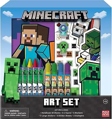 Minecraft Kids Coloring Art Set | Stickers & Stampers • $17.90