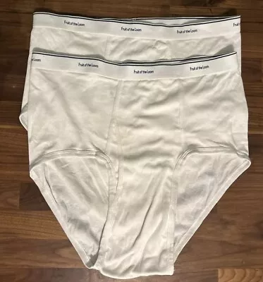 Vintage Fruit Of The Loom Briefs 90’s Size 2XL (46-48) Cotton NWOT Spell Out • $24